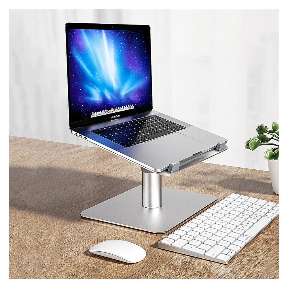 GLigeT Monitor Desk Aluminum Alloy Laptop Stand Height-Adjustable Laptop Base 11"-15.6" Laptop Desktop Stand with Cooling Holes and Non-Slip Mat Monitor Stand