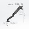 GLigeT Monitor Arm Gas Monitor Stand Single Arm Gas Spring Monitor Desk Mount Adjustable Vesa Mount Desk Stand with Clamp and Grommet Base, for Screen Within 6.5kg Monitor Desk Mount view 2