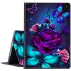 BPQOJB for Samsung Galaxy Tab A9 Case with Adjustable Stand & Auto Wake/Sleep Feature Smart Protect Cover Case for Samsung Galaxy Tab A9 8.7 inch 2023 - Purple Rose and Blue Butterfly view 1