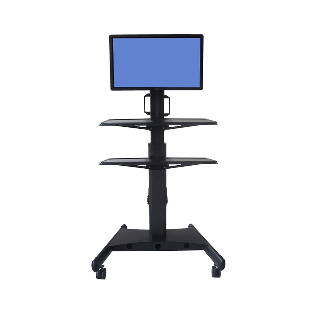 GLigeT Monitor Desk Monitor Mobile Cart 15""-34"" Floor-Standing Monitor Mounting Bracket Height-Adjustable Monitor Stand with Wheels and Keyboard Bracket Monitor Stand (Size : B), yuqing2022