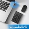 2.4GHz 1200 DPI 18 Key Number Pad Number Pad Mouse Combo Sensitive Remote Technology Plug and Play for Home Office view 2