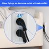 Elecan 3 Prong S Flat Plug Replacement Power Cord 20 FT-45 Degree Angled Plug-Low Profile Heatproof Flexible Durable AC Device Power Cable for Appliance, PC, TV, ETL 18AWG 125V 10A, with Ties view 2