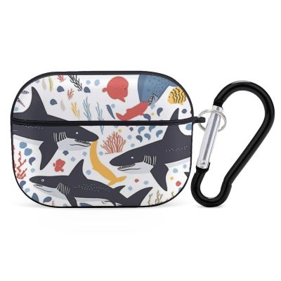 White Sharks Corals Wallpaper Design Case Compatible with AirPod Pro Case 2019 with Keychain Shockproof Protective