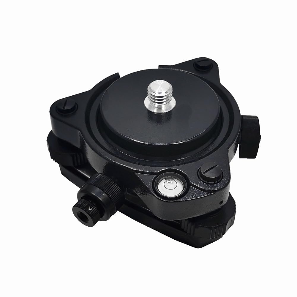 Sveymappe Black Tribrach with Optical Plummet & GPS Tribrach Adapter Carrier with 5/8" x11 Mount Rotate Screw for Total Station GPS GNSS