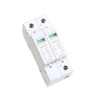 GSP8 SPD 1P 2P 3P 4P Surge Protector 220V Rail AC275V AC385V 400V 440V 40KA SPD Household Surge Protector (Color : 385V 40KA, Size : KL4-2b)