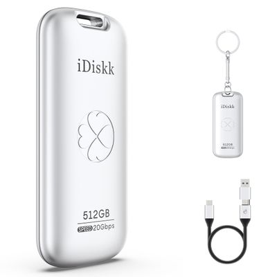 iDiskk Plug-Play 512GB HIgh Speed 2000MB/s Portable SSD |Pocket-Sized | USB 3.2 Gen 2x2 | External Solid State Drive | Photo Stick Compatible with Xbox,PS4,iPad,PC&Mac,PC,Android Phones,Cameras