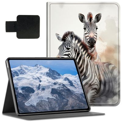 BFDHGQZC for Samsung Galaxy Tab S9 Plus/X810/X816B/X818U/S9 FE Plus 12.4inch/S10 Plus Case with Pen Holder,PU Leather Shockproof Stand Protive Cover with Auto Wake/Sleep,Zebra Giraffe