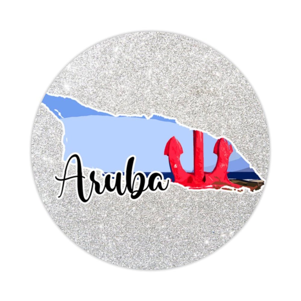 Zyadsinoudor Aruba Stickers 50 Pcs National Park Stickers Pack City State Downtown Waterproof Water Bottle Stickers Round Decals for Wall Laptop Water Bottles Cup Holiday 3inch