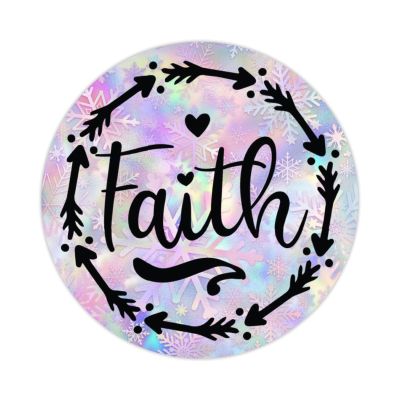 Zyadsinoudor 50 Pcs Faith Vinyl Stickers Positive Bible Scripture Laptop Stickers Waterproof Durable Round Decal Stickers for Water Bottle Laptop Stickers Cellphone Cup 3inch