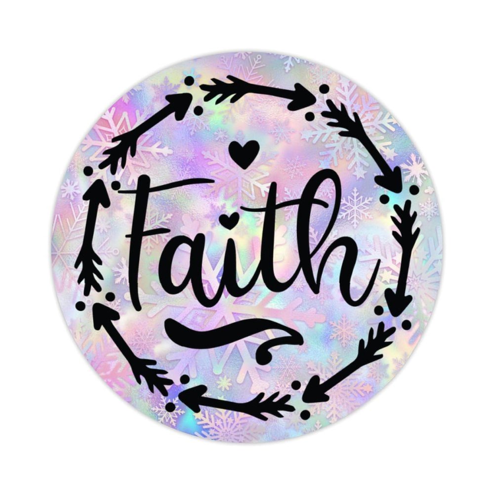 Zyadsinoudor 50 Pcs Faith Vinyl Stickers Positive Bible Scripture Laptop Stickers Waterproof Durable Round Decal Stickers for Water Bottle Laptop Stickers Cellphone Cup 3inch