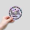 Zyadsinoudor 50 Pcs Faith Vinyl Stickers Positive Bible Scripture Laptop Stickers Waterproof Durable Round Decal Stickers for Water Bottle Laptop Stickers Cellphone Cup 3inch view 2