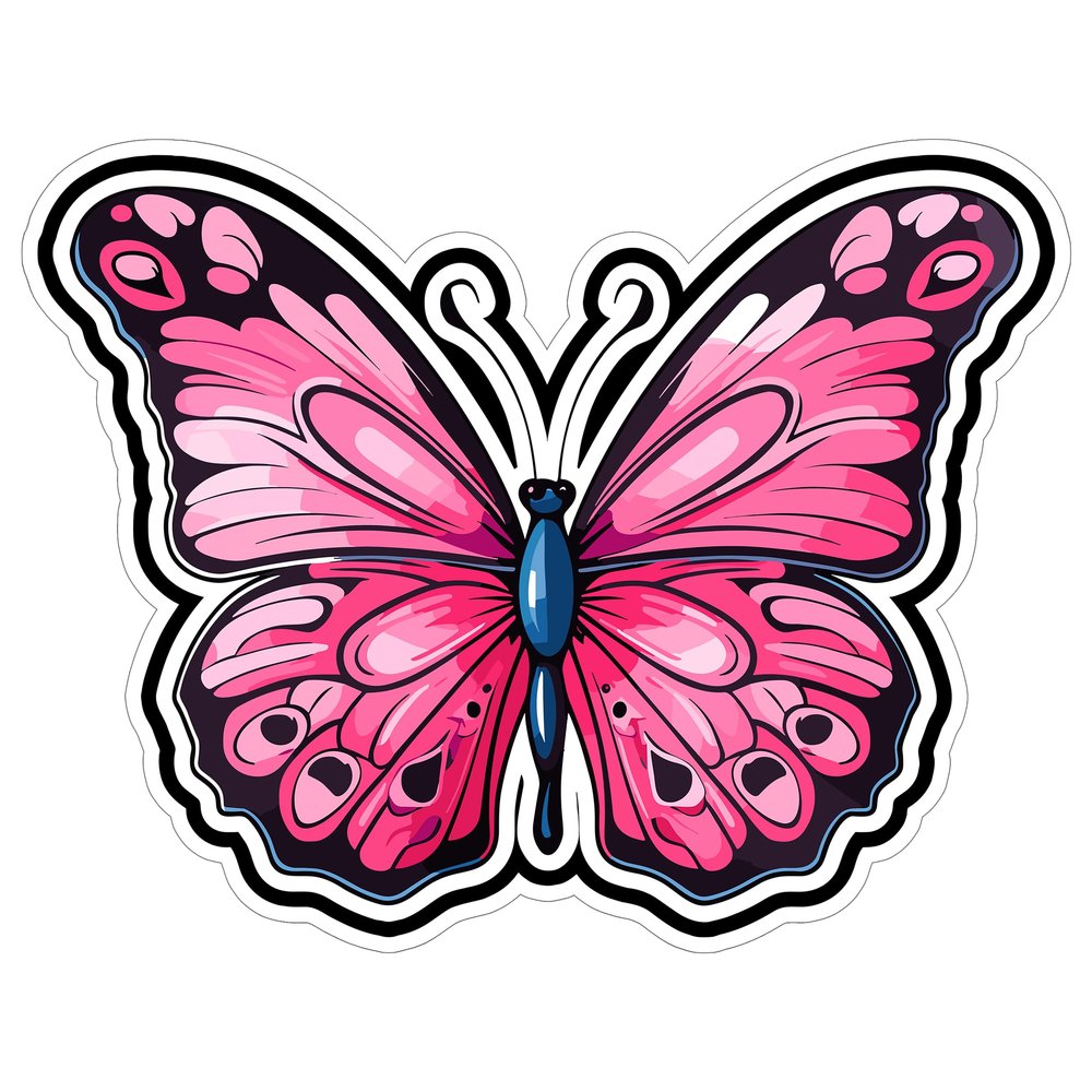 Butterfly Sticker 4 Inch Monarch Butterfly Lover Insect Pollinator - Waterproof Animal Vinyl Decal for Laptop Water Bottle Car Tumbler - Durable Aesthetic Long-Lasting Stickers for Adults ID44990