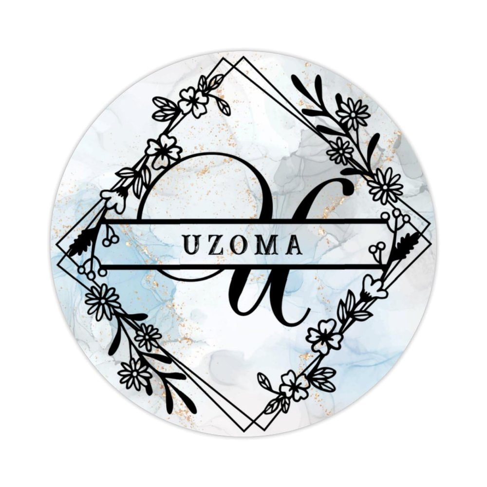 Zyadsinoudor 50 Pcs Initial Letter U Vinyl Stickers Monogram Floral Wreath Vinyl Decal Family Name Waterproof Personalized Sticker Vinyl Stickers for Water Bottles Laptop Cup Scrapbooks 3inch