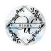 Zyadsinoudor 50 Pcs Initial Letter U Vinyl Stickers Monogram Floral Wreath Vinyl Decal Family Name Waterproof Personalized Sticker Vinyl Stickers for Water Bottles Laptop Cup Scrapbooks 3inch view 1