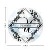 Zyadsinoudor 50 Pcs Initial Letter U Vinyl Stickers Monogram Floral Wreath Vinyl Decal Family Name Waterproof Personalized Sticker Vinyl Stickers for Water Bottles Laptop Cup Scrapbooks 3inch view 3
