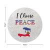 Zyadsinoudor 50 Pieces Haiti Flag Vinyl Sticker Decal I Choose Peace Decals Stickers Patriotic Flag Durable Round Labels Stickers for Laptops Water Bottles Phone Case Car Cup 3inch view 3