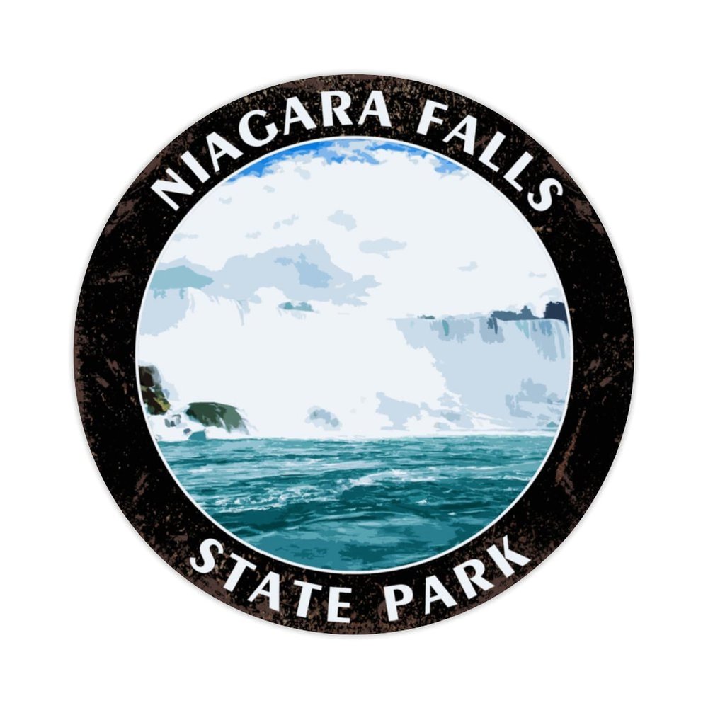 Zyadsinoudor Niagara Falls State Park Stickers 50 Pcs Vacation Momento Vinyl Decal City State Peel and Stick Round Labels Stickers for Adults Teens Kids Water Bottle Phone Cup Stickers 3inch