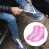M METERXITY 1 Pair Waterproof Shoes Cover - Reusable Anti-Slip Foldable Galoshes PVC Rain Shoe Protectors with Zipper, Apply to Outdoor Sports (M, Pink) view 2