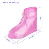 M METERXITY 1 Pair Waterproof Shoes Cover - Reusable Anti-Slip Foldable Galoshes PVC Rain Shoe Protectors with Zipper, Apply to Outdoor Sports (M, Pink) view 3