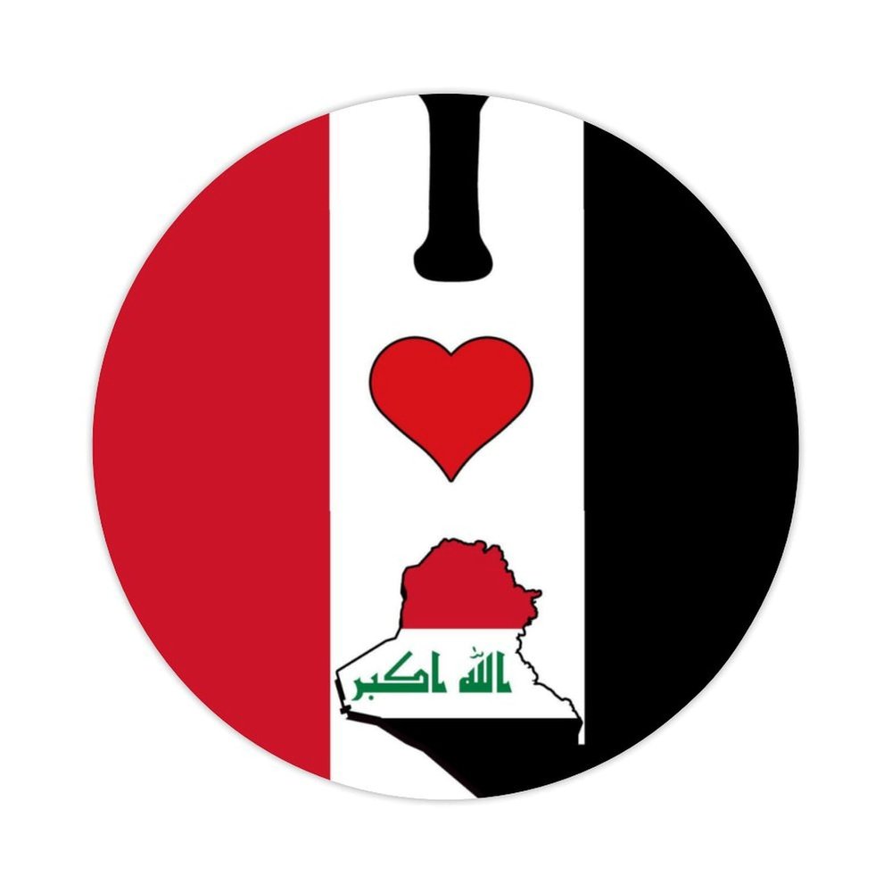 Zyadsinoudor I Love My Country Vinyl Laptop Sticker 50 Pieces Lraq Flag Decals Stickers Patriotic Decorations Peel and Stick Sticker Vinyl Bulk Stickers for Girl Boy Birthday Gift Teachers 2inch