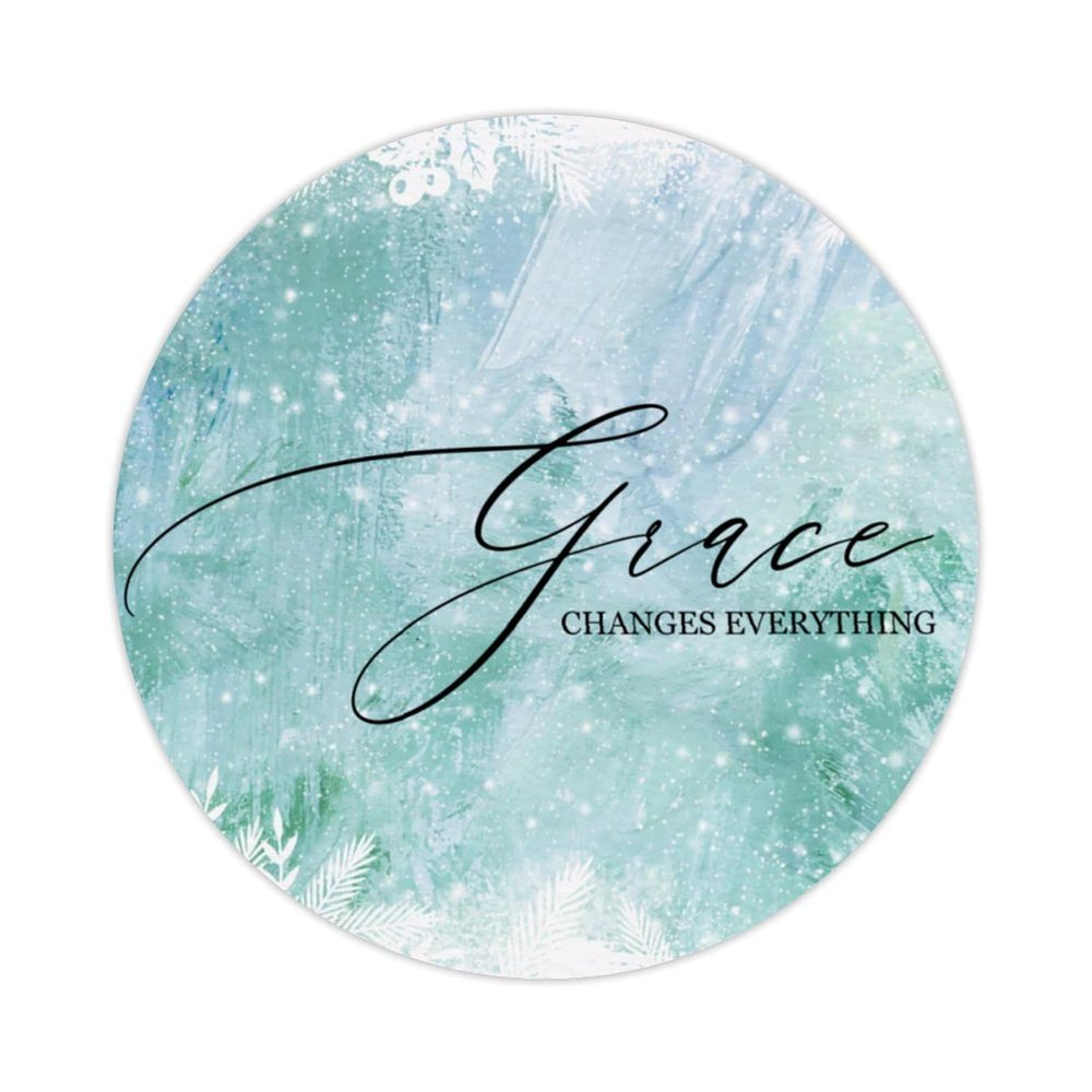 Zyadsinoudor 50 Pcs Grace Changes Everything Vinyl Stickers Religious Lettering Saying Decals Stickers Waterproof Water Bottle Stickers Suitable for Teenagers and Adults Colleagues Family Gifts 3inch