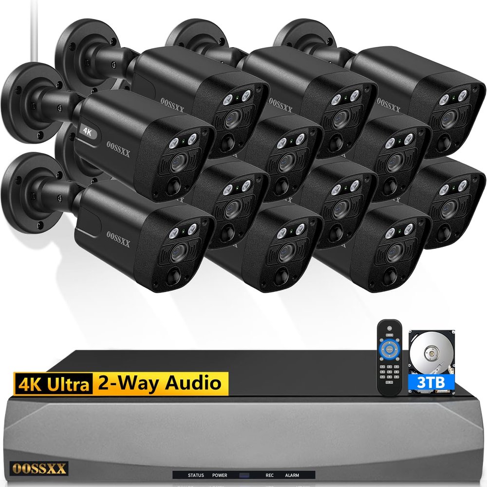4K/8.0 Megapixel & 130 Ultra Wide-Angle 2-Way Audio PoE Outdoor Home Security Camera System Wired Outdoor Video Surveillance IP Cameras System