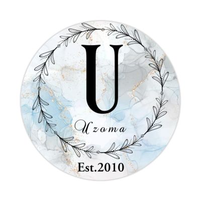 Zyadsinoudor 50 Pcs Initial Letter U Vinyl Stickers Monogram Floral Wreath Stickers Pack Single Letter Waterproof Personalized Sticker Vinyl Stickers for Laptop Water Bottles Bumper Phone 3inch
