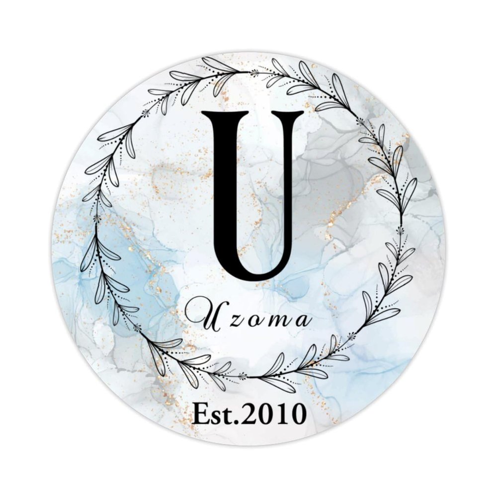 Zyadsinoudor 50 Pcs Initial Letter U Vinyl Stickers Monogram Floral Wreath Stickers Pack Single Letter Waterproof Personalized Sticker Vinyl Stickers for Laptop Water Bottles Bumper Phone 3inch
