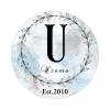 Zyadsinoudor 50 Pcs Initial Letter U Vinyl Stickers Monogram Floral Wreath Stickers Pack Single Letter Waterproof Personalized Sticker Vinyl Stickers for Laptop Water Bottles Bumper Phone 3inch view 1