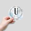 Zyadsinoudor 50 Pcs Initial Letter U Vinyl Stickers Monogram Floral Wreath Stickers Pack Single Letter Waterproof Personalized Sticker Vinyl Stickers for Laptop Water Bottles Bumper Phone 3inch view 2
