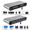 Terived 4 Computer 4 DP Monitors MST KVM Switch 4K@60Hz, DP MST USB 3.0 Quad Monitor, Hotkey and Wire Remote, Aluminum Shell, Digital Display, Audio/Mic, HDR10 with Cables (Windows) view 4