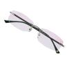 VisionGlobal Pure Titanium Frame for men/women Blue Light Blocking,Hand-set Diamond Fashion Glasses (Grey Pink, 3.50 Magnification) view 1