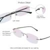 VisionGlobal Pure Titanium Frame for men/women Blue Light Blocking,Hand-set Diamond Fashion Glasses (Grey Pink, 3.50 Magnification) view 2