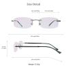 VisionGlobal Pure Titanium Frame for men/women Blue Light Blocking,Hand-set Diamond Fashion Glasses (Grey Pink, 3.50 Magnification) view 3