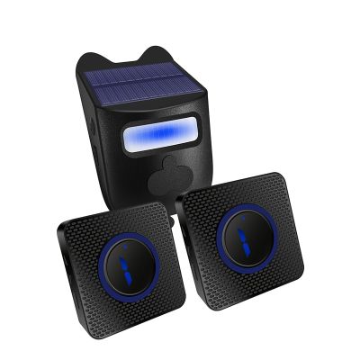 Partslety Solar Driveway Alarm, Wireless Motion Sensor & Detector Weatherproof Home Security Alert System Outdoor Protect Property Office Home Security for 300m Long Range (2 Receiver 1 Sensor)