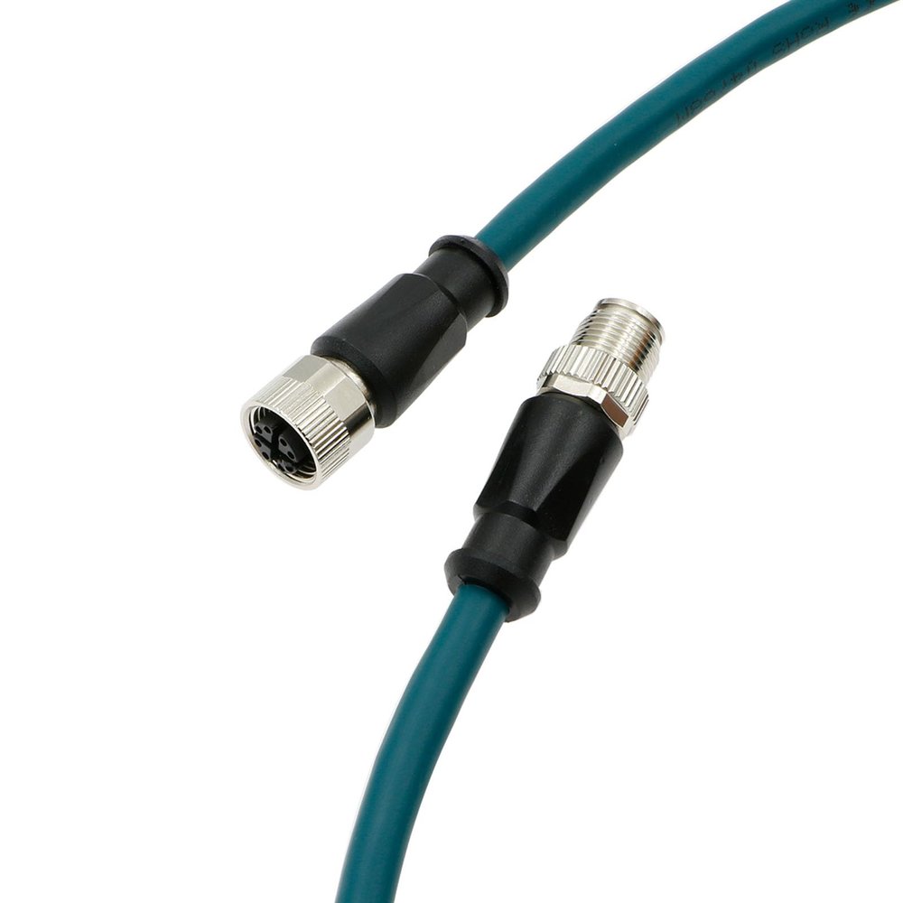 AConnect M12 8 Pin X-Code Male to M12 X-Code Female Sensor Connector High Flexible Waterproof Industrial Cable for Cognex Industrial Cameras Automation Device Network 1M