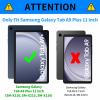 BPQOJB Case for Samsung Galaxy Tab A9 Plus Case 360 Degree Rotating Stand Black PU Leather Smart Cover with Auto Wake/Sleep Tablet Cover for Samsung Galaxy Tab A9 Plus 11 inch 2023 - a Purple Rose view 2