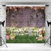 10x6.5ft Spring Easter Backdrop Flower Fence Rose Brick Wall Photography Background Kids Birthday Baby Shower Party Banner Decorations Supplies Photo Booth Props view 3