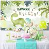 12x8ft Dinosaur Baby Shower Backdrop Its a Boy Tropical Jungle Theme Photography Background for Boy Gender Reveal Party Banner Decorations Supplies Photo Booth Props view 3