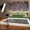 12x8ft Spring Easter Backdrop Flower Fence Rose Brick Wall Photography Background Kids Birthday Baby Shower Party Banner Decorations Supplies Photo Booth Props view 4