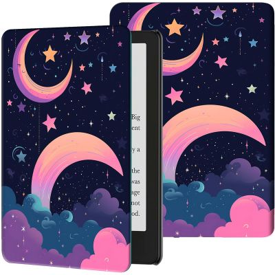 Case for All-New 6.8" Kindle Paperwhite 11th Generation 2021 and Kindle Paperwhite Signature Edition Slim Lightweight PU Leather Adjustable Stand Smart Cover with Auto Wake/Sleep, Art Star Moon