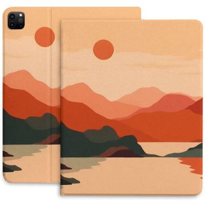Abstract Painting Mountains SunshineCase for iPad Pro 11 Inch Case 2020(2nd Gen) with Pencil Holder, Smart iPad Case Support Touch ID and Auto Wake/Sleep