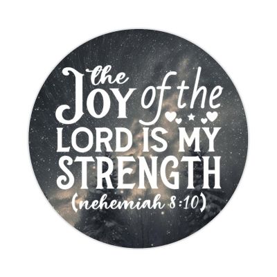 Zyadsinoudor 50 Pieces The Joy of The Lord Is My Strength Vinyl Decal Sticker Inspiration Heart Warming Vinyl Decal Waterproof Sticker Vinyl Stickers For Laptop Guitar Motorcycle Bike Skateboard 3inch