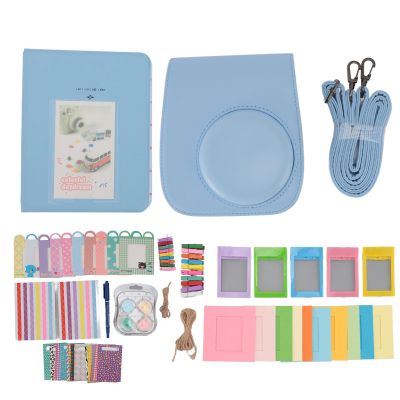 ciciglow Accessories Kit for Mini 12 Instant Camera, (Custom Case with Strap + Assorted Frames + Photo Album + 60 Colorful Sticker Frames (Blue), ciciglowZBIUXY1F6K-12
