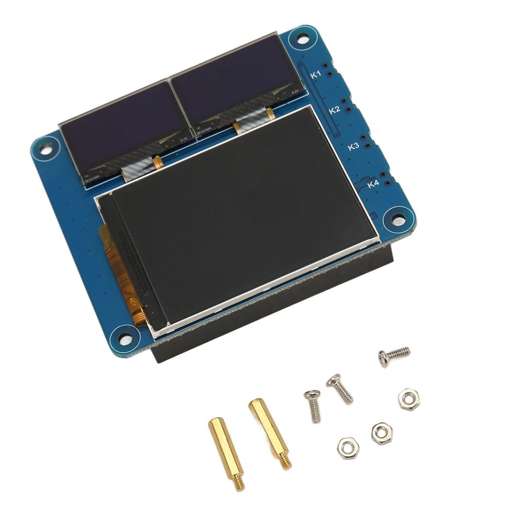 2 Inch Screen with 0.96 InchBlue Display, HD Resolution, Multi Screen Interactive, for RPi Projects