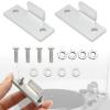 Turntable Dust Cover Hinges - Repair Tabs and Hinge Brackets for Technics SL-D2 3200 B2 Q2 D3 - Includes 2-Brackets, 4-Screws, 4-Washers, and 4-Nuts - Easy Installation for Turntable Dust Cover Repair view 1