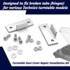 Turntable Dust Cover Hinges - Repair Tabs and Hinge Brackets for Technics SL-D2 3200 B2 Q2 D3 - Includes 2-Brackets, 4-Screws, 4-Washers, and 4-Nuts - Easy Installation for Turntable Dust Cover Repair view 2