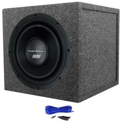 Audiosavings Bundle: Power Acoustik BAMF-124 12" 3500 Watt Car Subwoofer Bundle with Complete Single Sub Box Enclosure Installation Kit + Rockville RS12 Single 12" Subwoofer Enclosure Box (3 Items)
