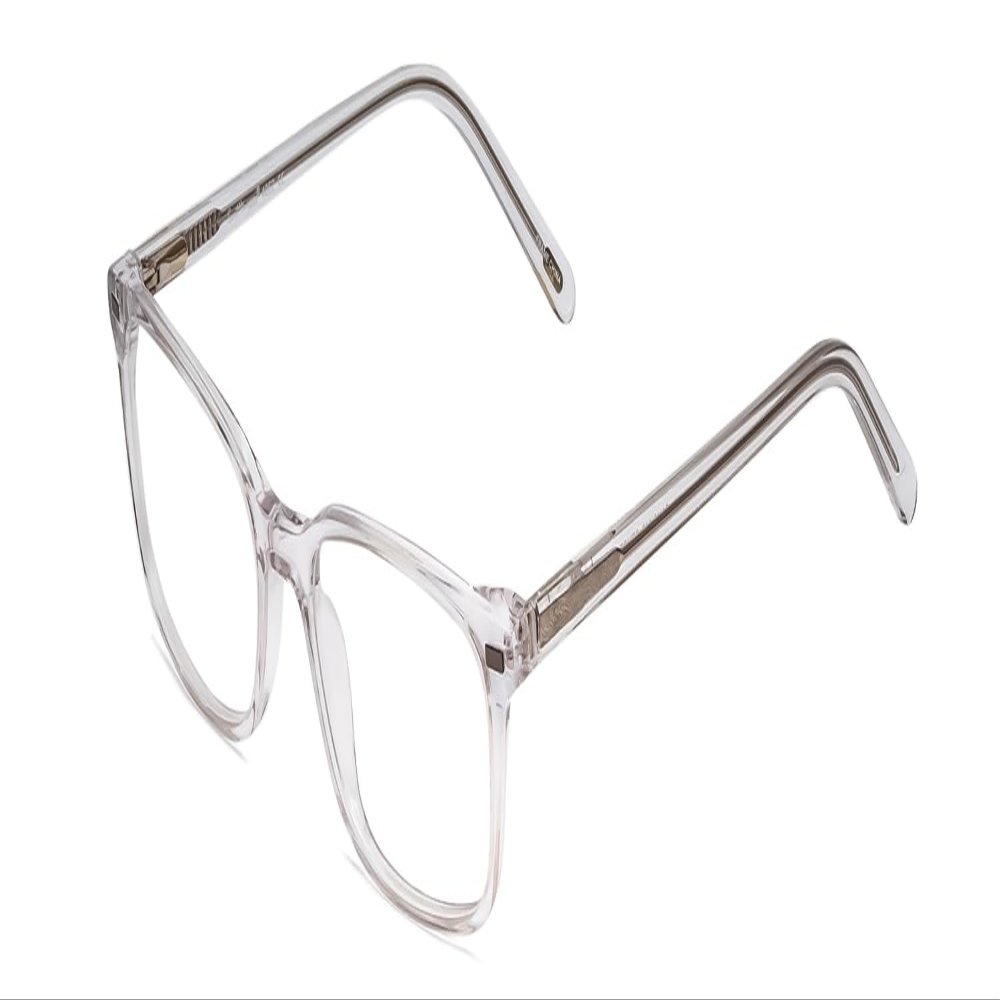 Calabria Ernest 4852 Rectangular Blue Light Blocking Reading Glasses +1.50 Clear Crystal Silver Glitter Men Women