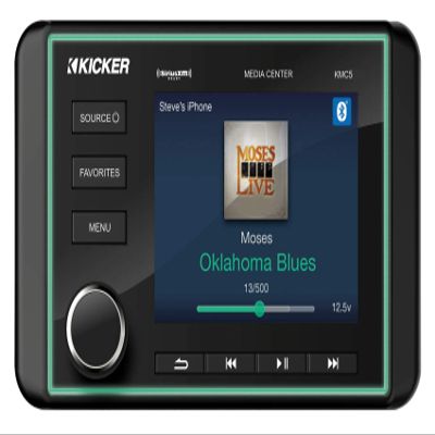 Kicker 46KMC5 Marine 3" Receiver w/Bluetooth, AM, FM and Weather-Band Tuner (Renewed)